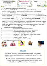English Worksheet: Maria Montessori (1st form) 