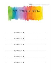 English Worksheet: My Colour Poem
