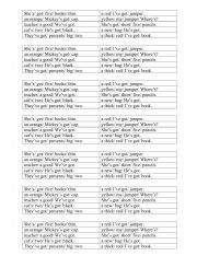 English Worksheet: adjectives