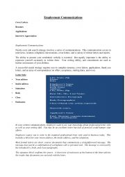 English Worksheet: employment
