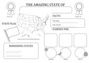 English Worksheet: US States Poster