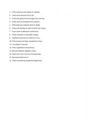 English Worksheet: Conditionals - finish the sentences