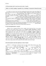 English Worksheet: 3rd form language exercises 1st term