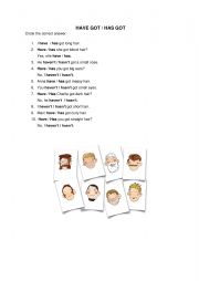 English Worksheet: have got has got