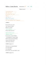 English Worksheet: Believe by Lenny Kravitz