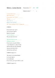 English Worksheet: Believe by Lenny Kravitz