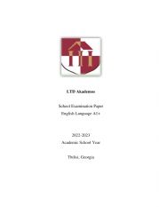English Worksheet: Summative Test