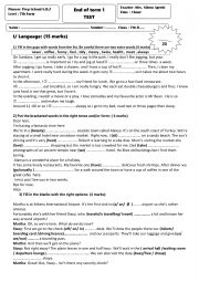 end of term 1 test 7th form (modules 1 and 2 )