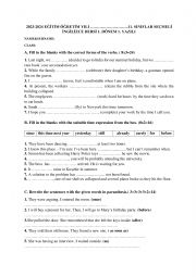 English Worksheet: tenses, pronouns and modals for language class