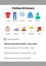 Clothes dictionary