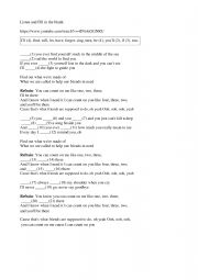 English Worksheet: 1st conditional with Count on me by Bruno Mars