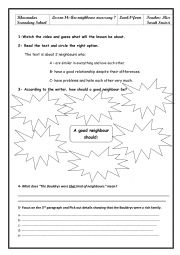 English Worksheet: Lesson 14 Are neighbours necessary?