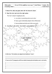 Lesson 14 Are neighbours necessary?