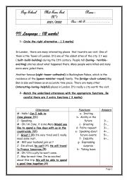 English Worksheet: mid term test 8 th form