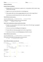 English Worksheet: Cause and effect