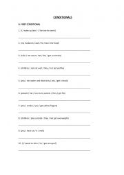 English Worksheet: first and second conditional