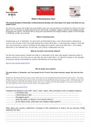 English Worksheet: Remembrance Day