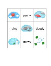 English Worksheet: Weather Matching/Memory Game