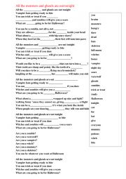 Halloween video worksheet