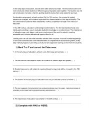 English Worksheet: To be - Past simple (Reading activity)