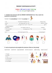 English Worksheet: Present Continuous