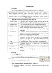 English worksheet: Philosophy of Art