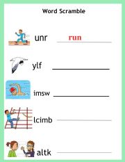English Worksheet: A little boy can run