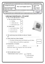 mid term test 1 for 9 th formers