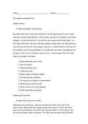 English Worksheet: review