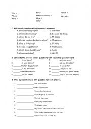 English Worksheet: Wh-words
