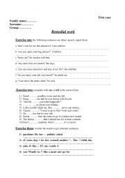 English Worksheet: indirect speech
