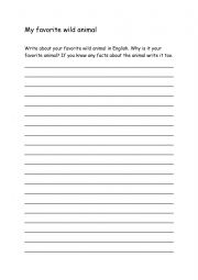 My favorite animal - ESL worksheet by Maddem88