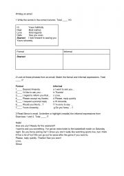 English Worksheet: Writing an email