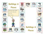 English Worksheet: Fighting Fingers Game: Buildings and places.