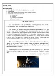 English Worksheet: Solar system