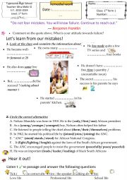 English Worksheet: Remedial work 1st form