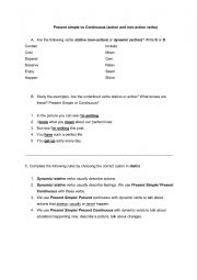 Guided discovery Present simple vs Continuous (action and non-action verbs)