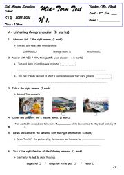 English Worksheet: 2nd economics mid term test 1 