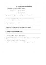 English Worksheet: pocket money