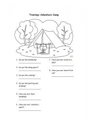English Worksheet: Camping 