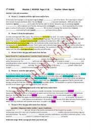 English Worksheet: review 1 7th form