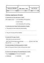 mid-term 1 test 9th form