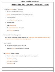 INFINITIVES AND GERUNDS  VERB PATTERNS