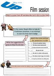 English Worksheet: UP Film Worksheet
