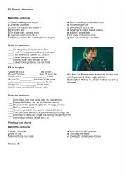 Ed Sheeran - Homeless Worksheet