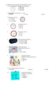 English Worksheet: maths