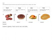English Worksheet: Describing food