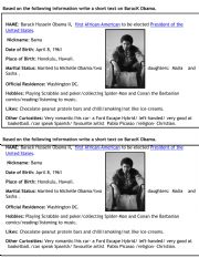English Worksheet: Biography Barack Obama