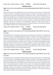 English Worksheet: 1st Form Tunisian Pupils Lesson 2 Writing as a process 