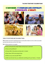 English Worksheet: TALKING TIME: CELEBRATIONS